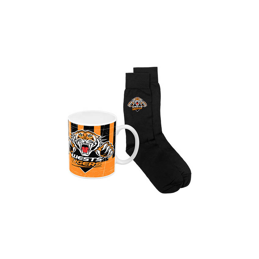 Wests Tigers Heritage Mug and Sock Gift Pack0