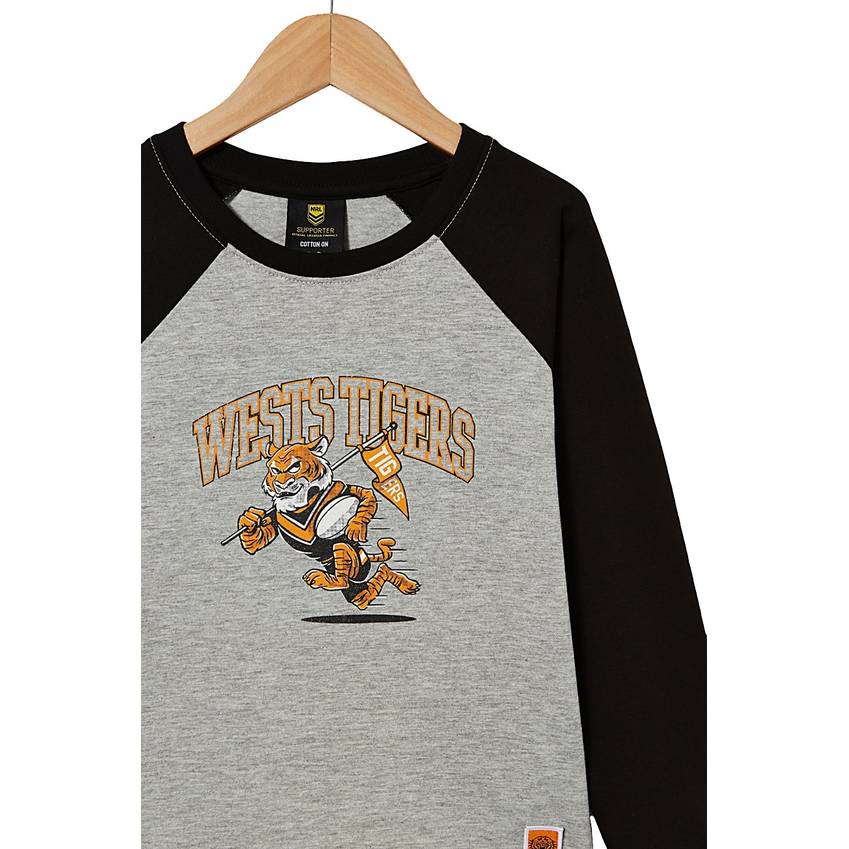 Wests Tigers Infant Long Sleeve Mascot Tee1