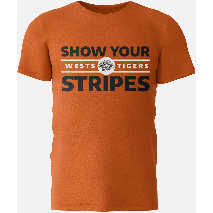 Wests Tigers Mens Orange Show Your Stripes Tee0