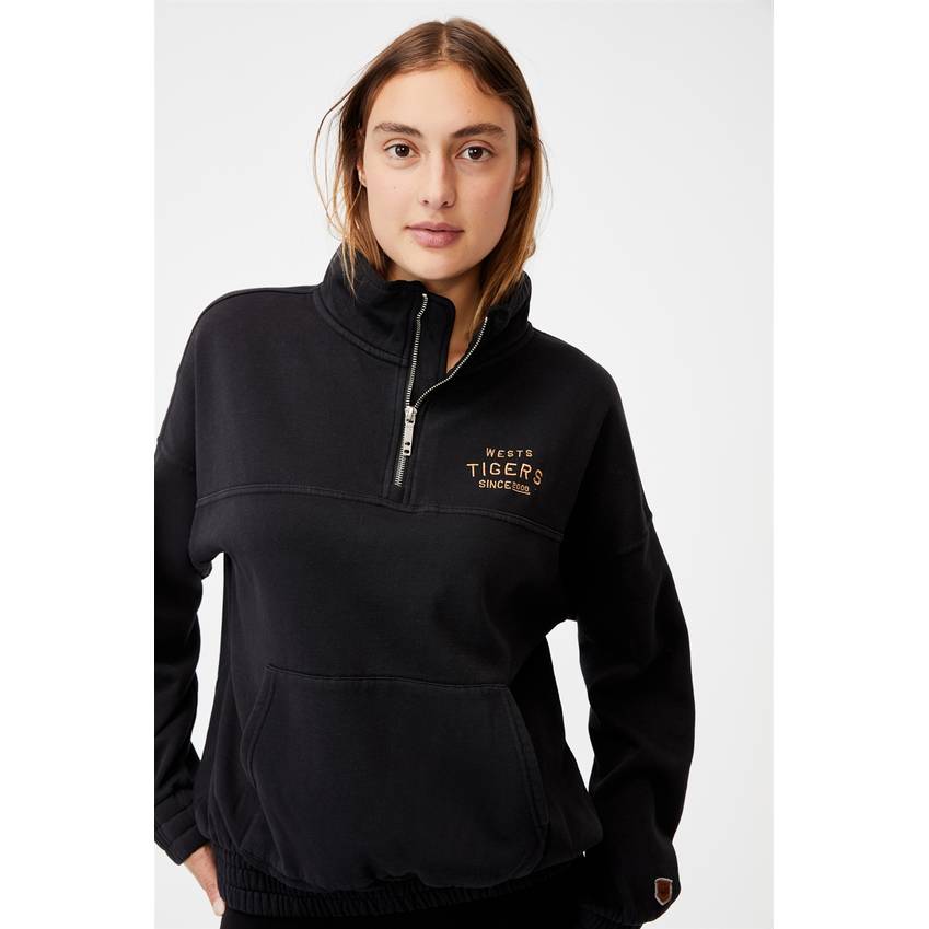 Wests Tigers Womens Fleece 1/4 Zip Jumper3