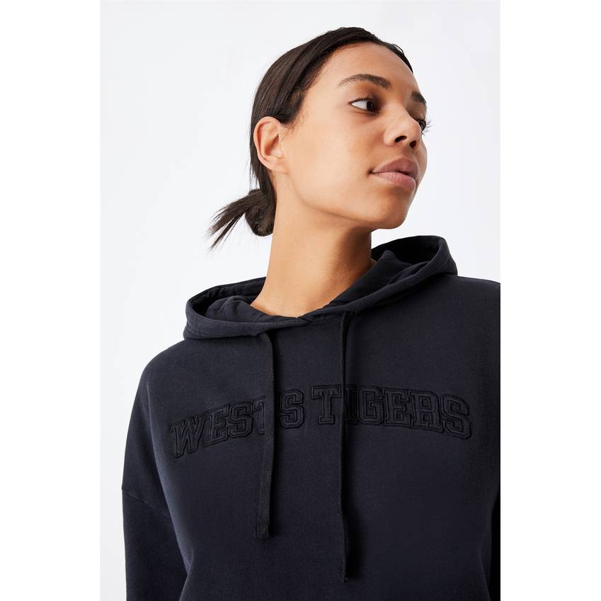 Wests Tigers Womens Embroidered Pocket Hoodie3