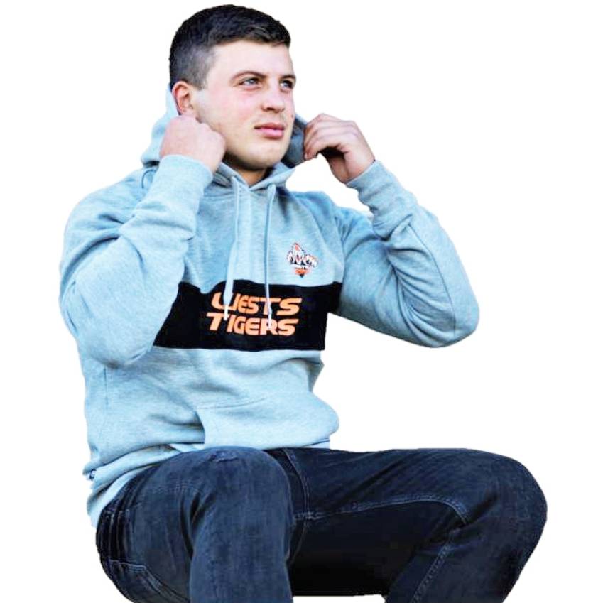 Wests Tigers Mens Grey Panel OTH Hoodie0