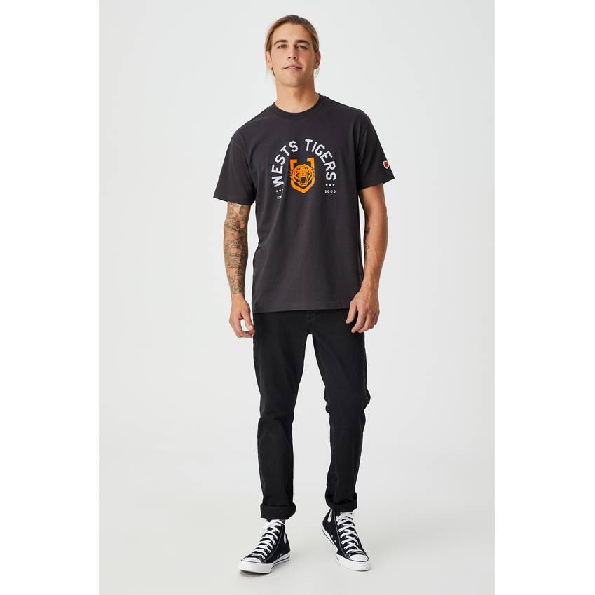 Wests Tigers Mens Flocked Team Tee3