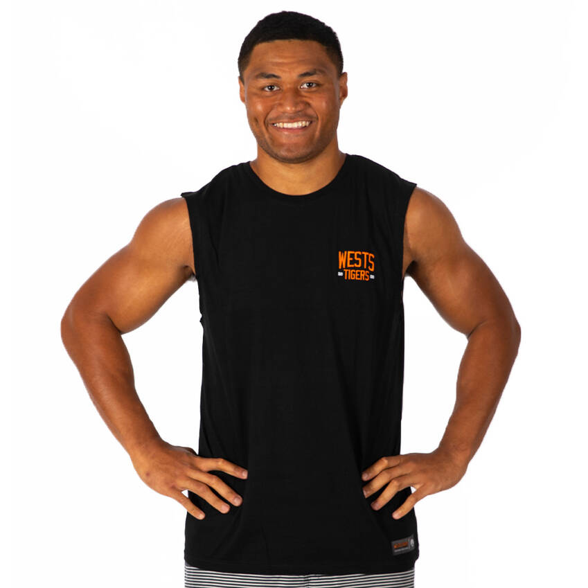 Wests Tigers Mens Packed Embroidered Muscle Tank0