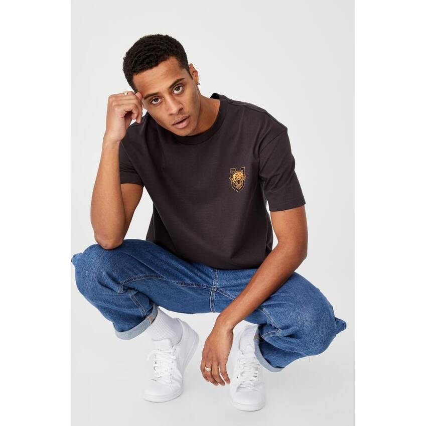 Wests Tigers Mens Crackle Badge Tee0