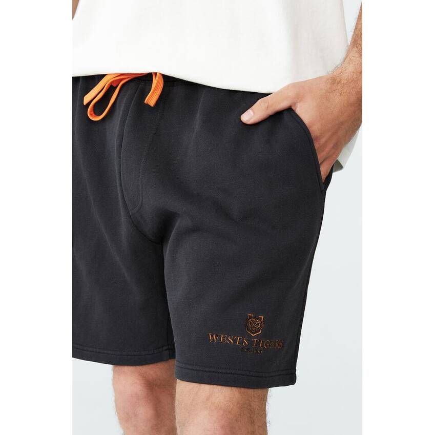 Wests Tigers Mens Embroidered Fleece Shorts0