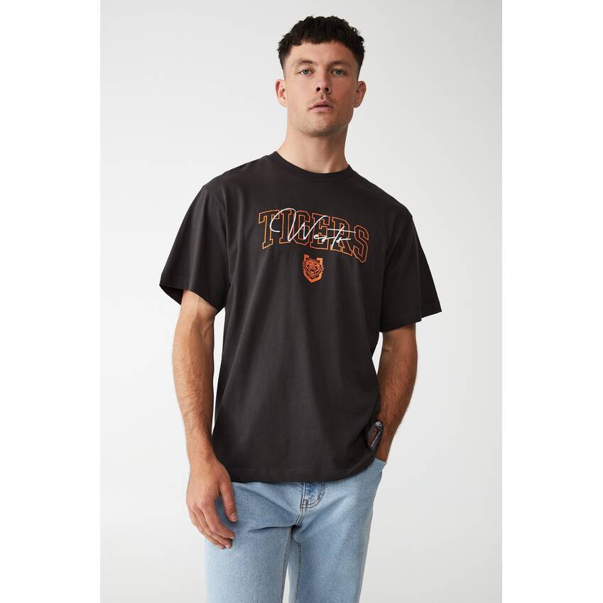 Wests Tigers Mens Embroidery Script Tee0