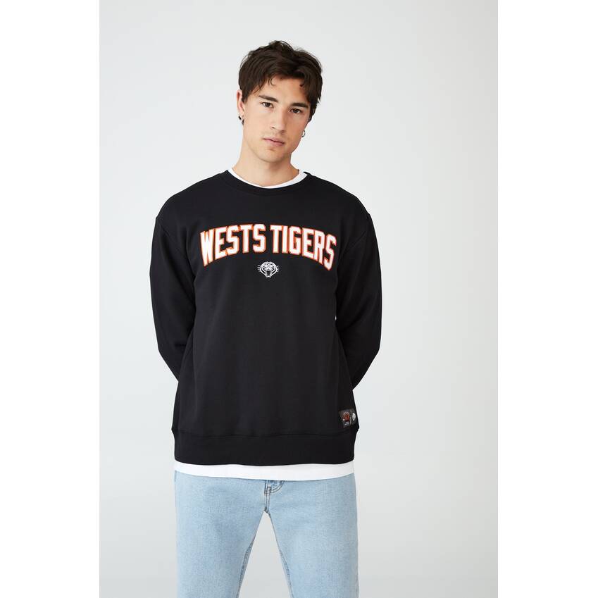 Wests Tigers Mens Zig Zag Applique Crew0