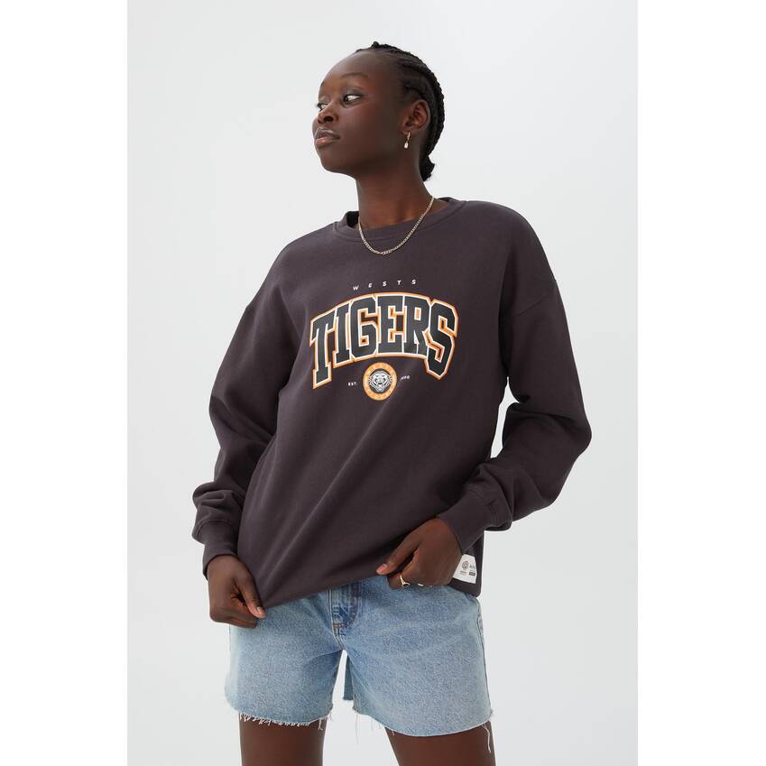 Wests Tigers Womens Oversized College Crew0