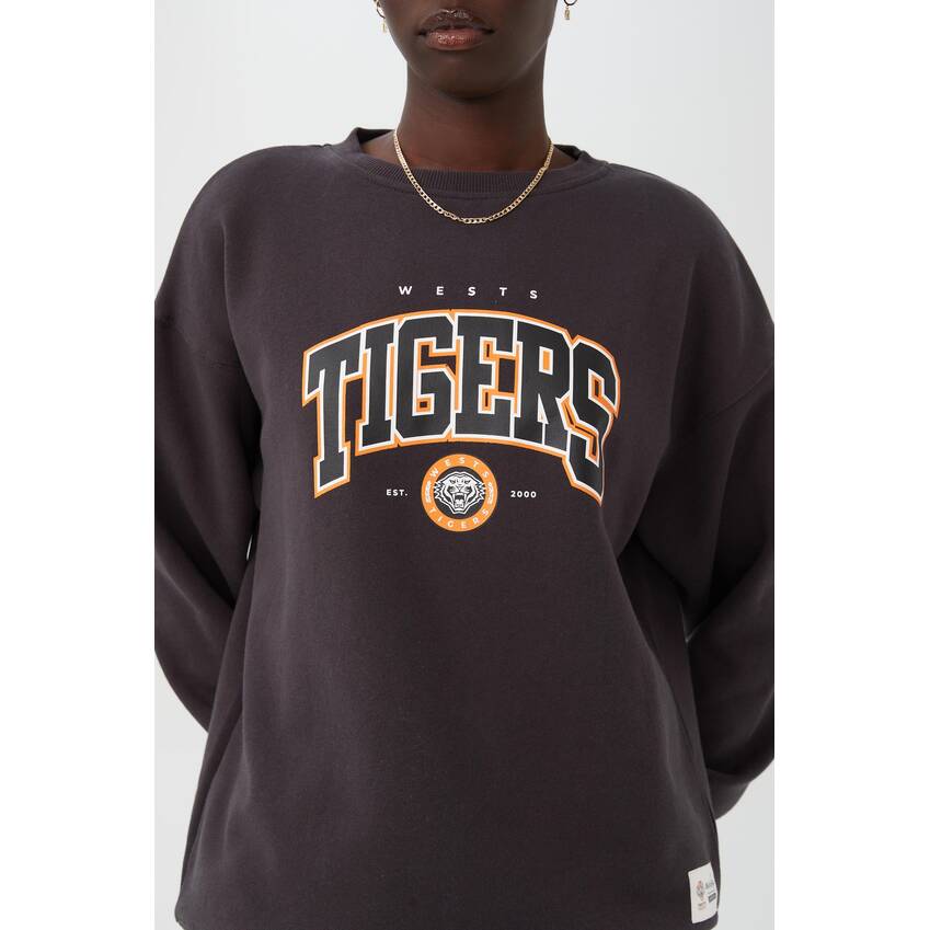 Wests Tigers Womens Oversized College Crew1
