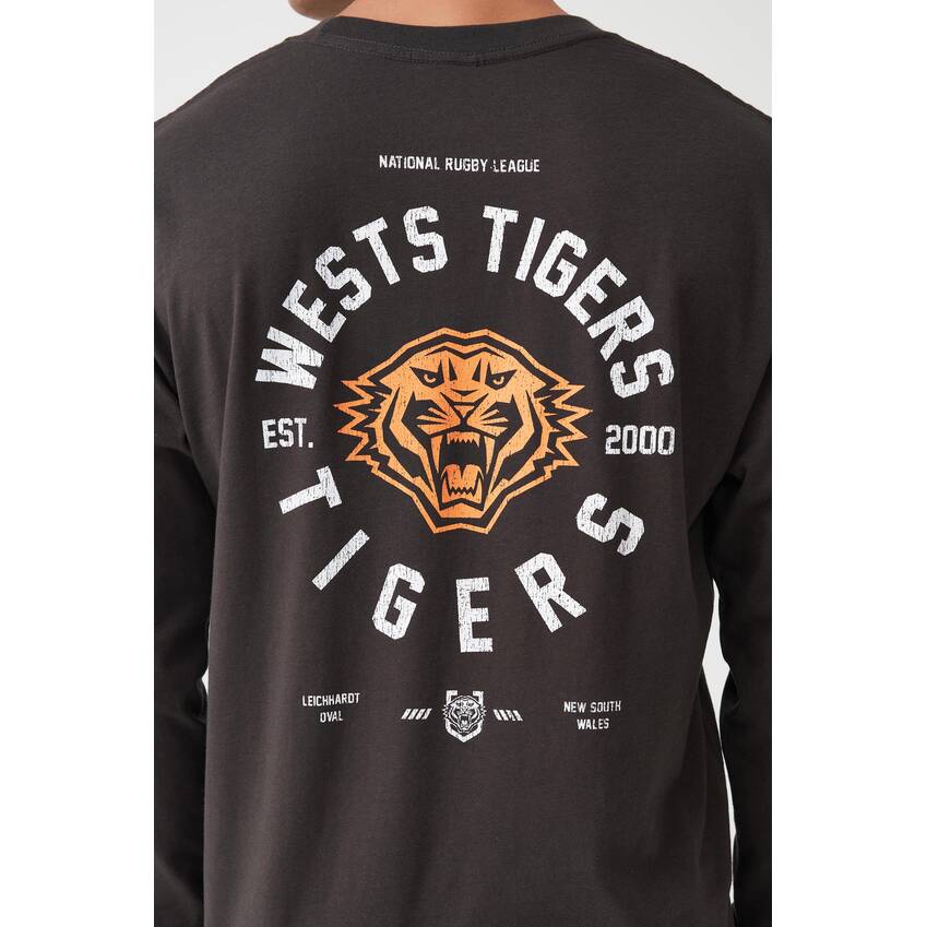 Wests Tigers Mens Team Print Long Sleeve T-Shirt2