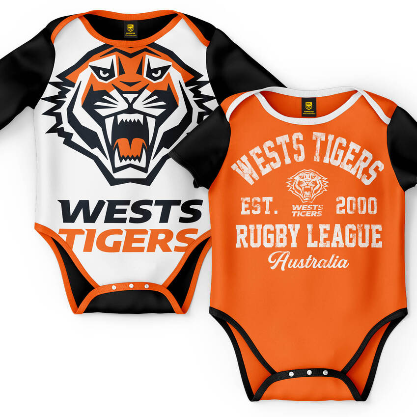 Wests Tigers Infant Bodysuit 2pc Pack0