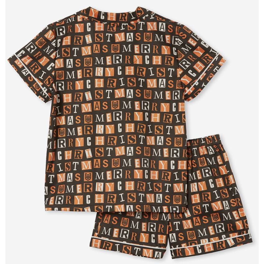 Wests Tigers Kids Christmas SS/Short PJ Set0