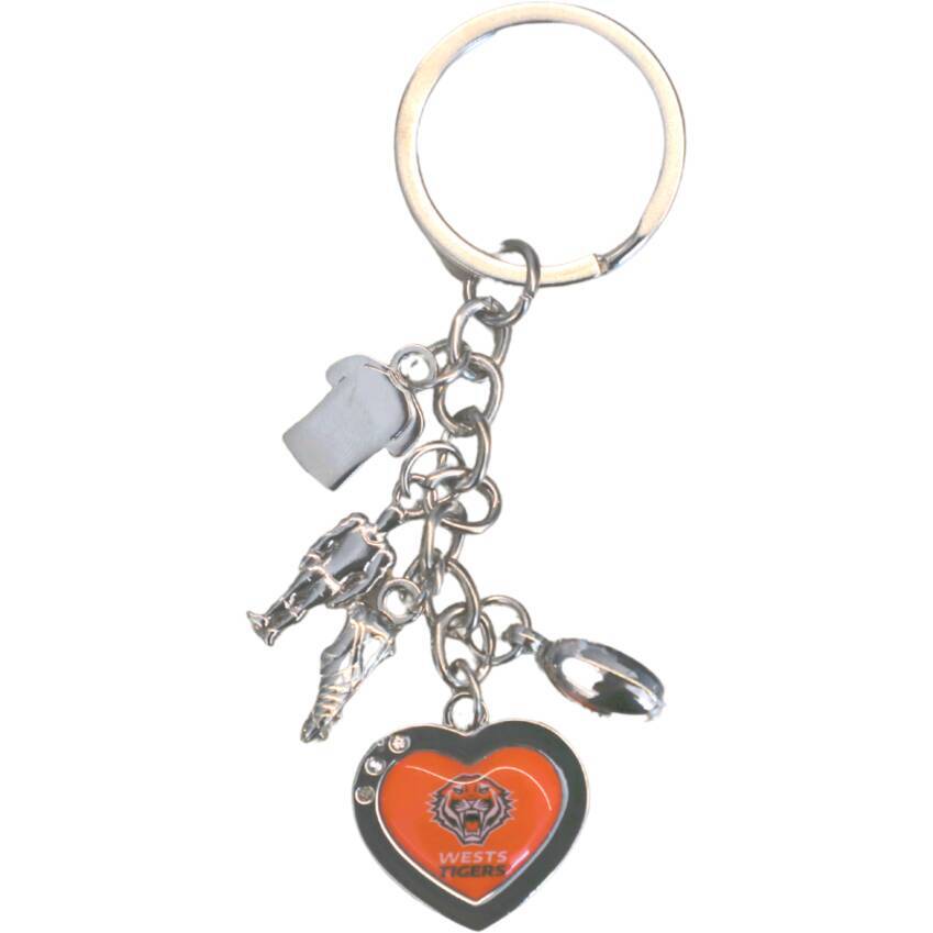 Wests Tigers Charm Keyring0