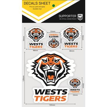 Wests Tigers Decals Sheet