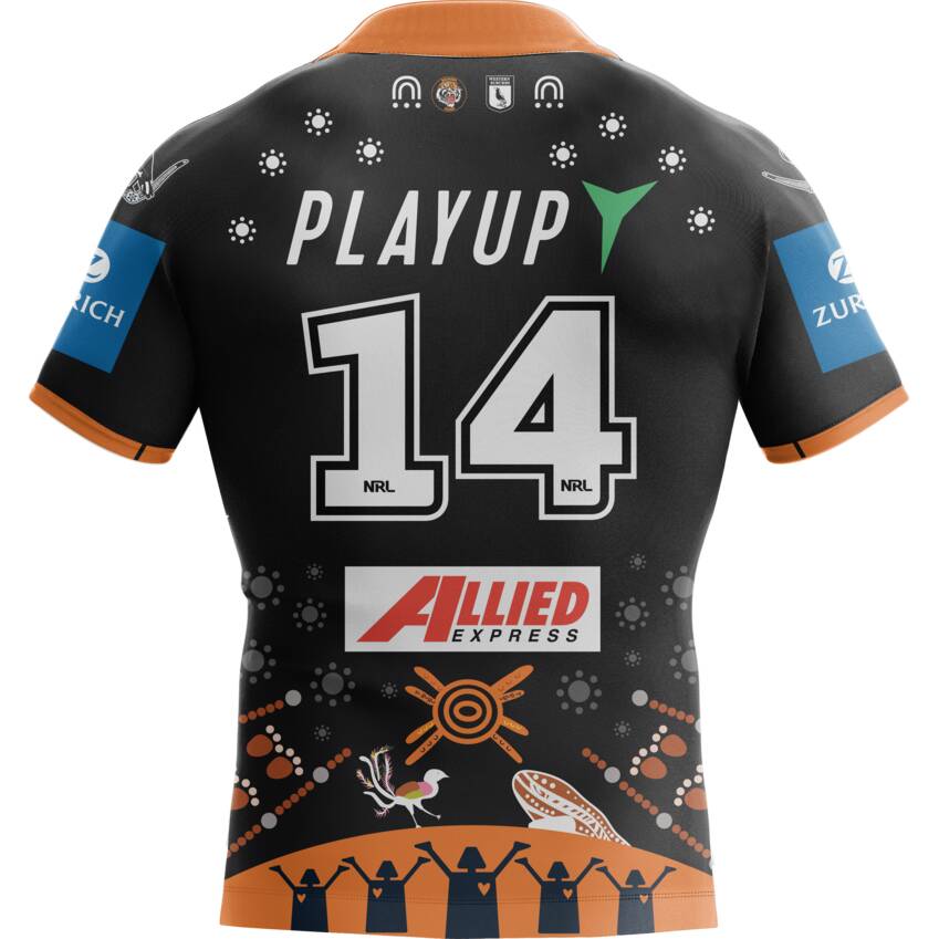 Wests Tigers 2025 Indigenous Jersey #14 Latu Fainu0